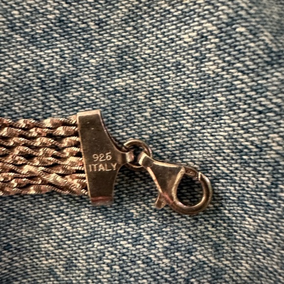 Sterling silver bracelet with stamp 925 Italy (3rd pic) 7.5 inches end to end. - Picture 3 of 3